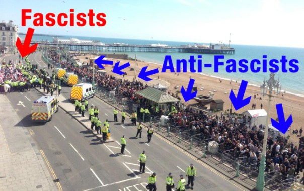 The March for England have a crap time in Brighton, 2013.